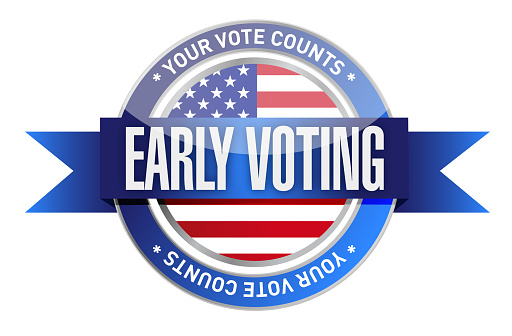 Early voting seal illustration design over a white background