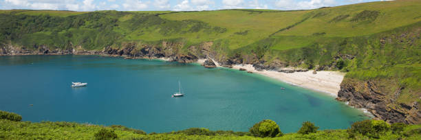 istock Lantic Bay beach Cornwall near Fowey and Polruan panoramic view 1284070966