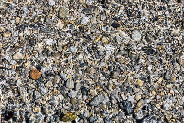 istock Top view of textured pebble stones ground 1284071690