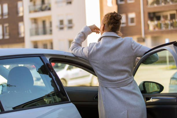 istock Standing at the passenger car door and contemplating 1284072201