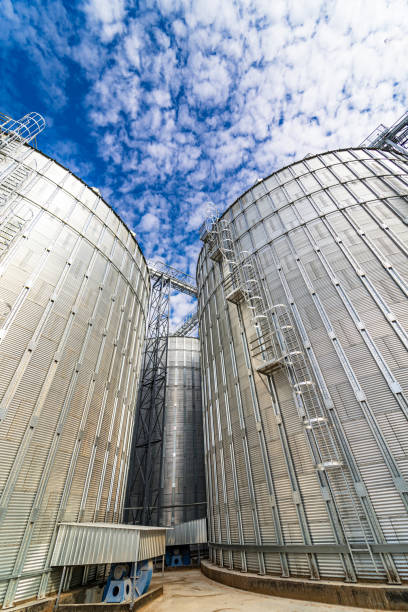 istock Granaries for storing wheat and other cereal grains. Modern plant. 1284076058