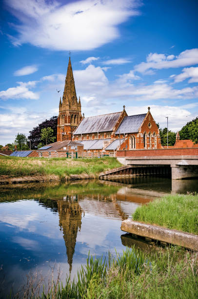 St Paul's Church, Spalding, Lincolnshire with reflection