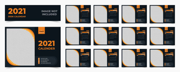 ilustrações, clipart, desenhos animados e ícones de modelo do calendário de mesa 2021. calendário de tabelas 2021 layout, conjunto de 12 meses com capa. tema moderno baseado em cores. calendário de ano novo moderno e criativo - june calendar page personal organizer