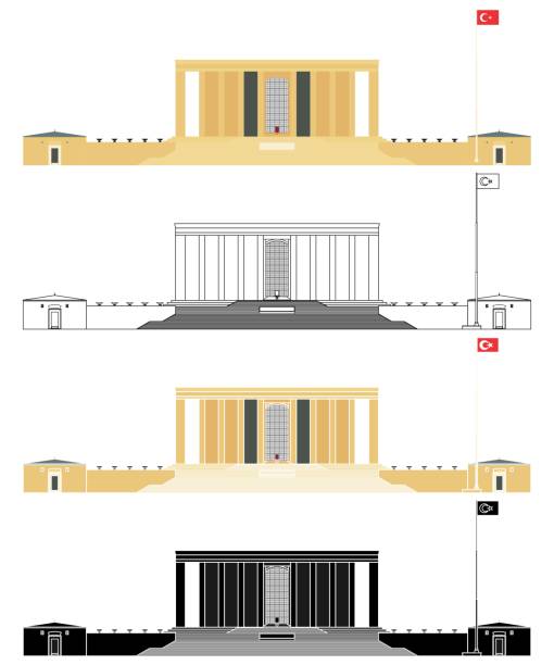 anitkabir, mauzoleum w ankarze, turcja. - place of burial illustrations stock illustrations