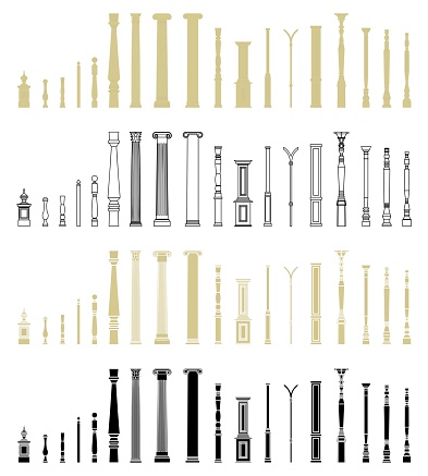 Roman columns set, ancient style.