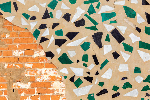 istock colored glass junk mosaic plaster wall flat texture 1284087988