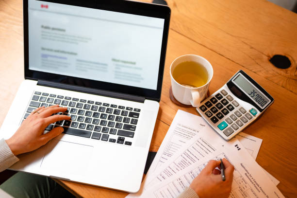 istock Woman visiting a government website on her laptop 1284089766