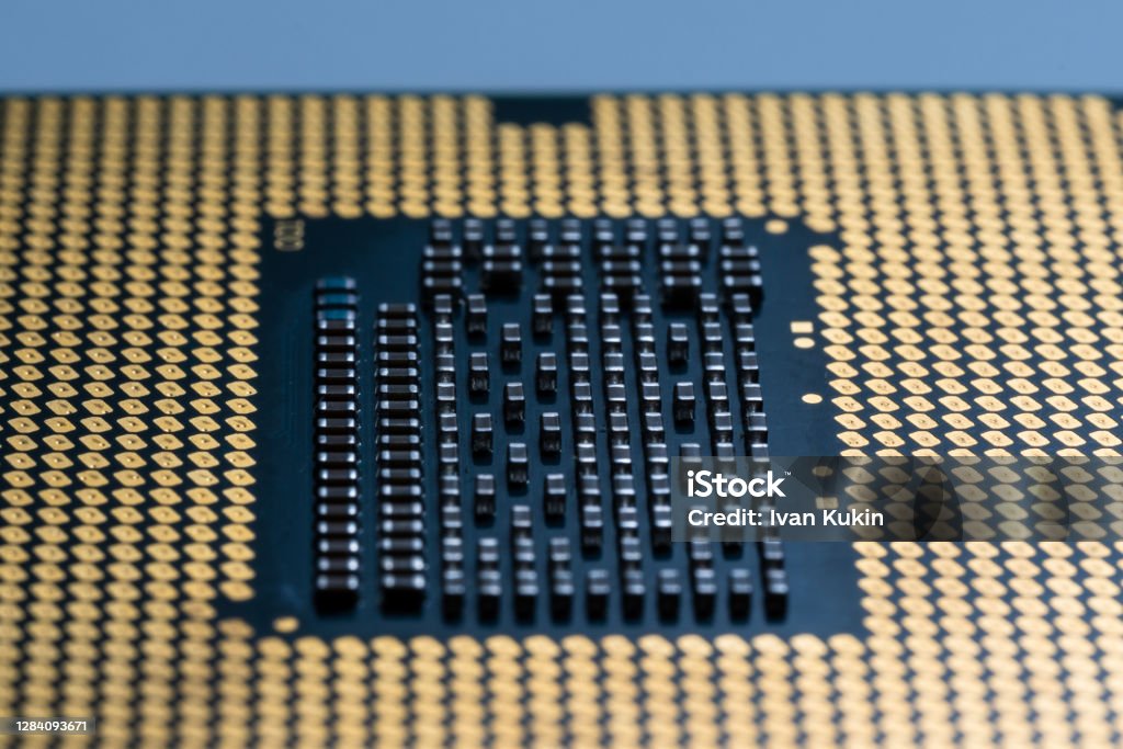 Computer Chip Processor Without Legs With Microcircuits Stock Photo ...
