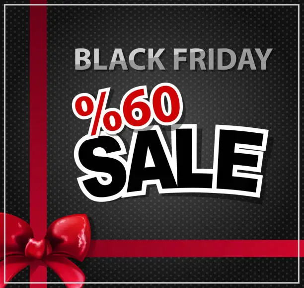 Vector illustration of black friday message