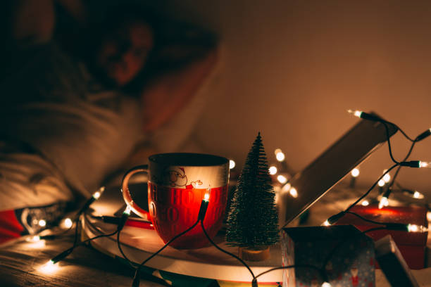 istock Man chilling out online on Christmas eve 1284094844