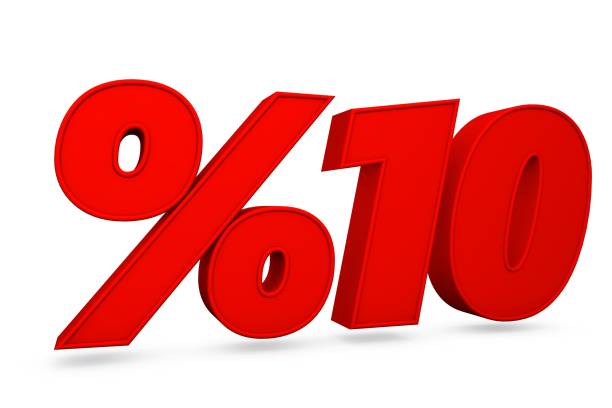 istock 3D Red 10 percent, Discount 10 percent 1284095026