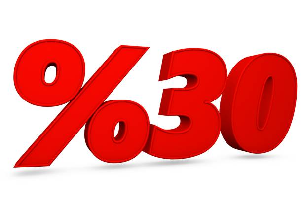istock 3D Red 30 percent, Discount 30 percent 1284095051