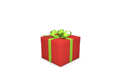 Red gift box on white background