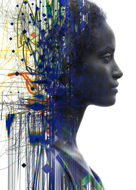 istock Portrait combined with a digital illustration 1284099417