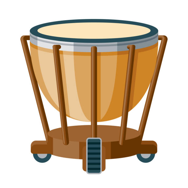 stockillustraties, clipart, cartoons en iconen met timpani-pictogram op transparante achtergrond - pauk