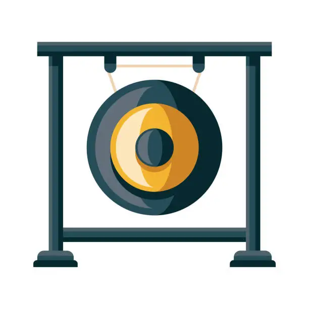 Vector illustration of Gong Icon on Transparent Background