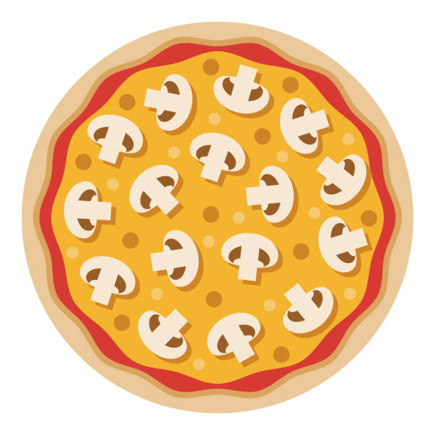 ilustrações, clipart, desenhos animados e ícones de ícone da pizza de cogumelo em fundo transparente - mushroom edible mushroom fungus symbol