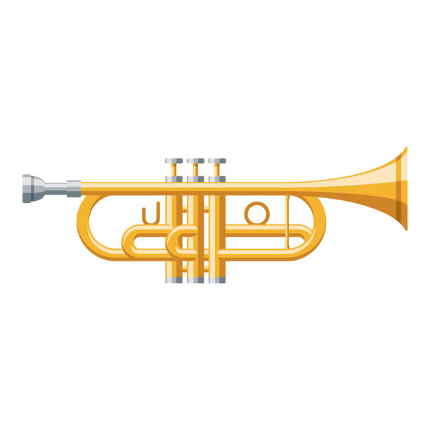 ikona trąbki na przezroczystym tle - brass instrument stock illustrations