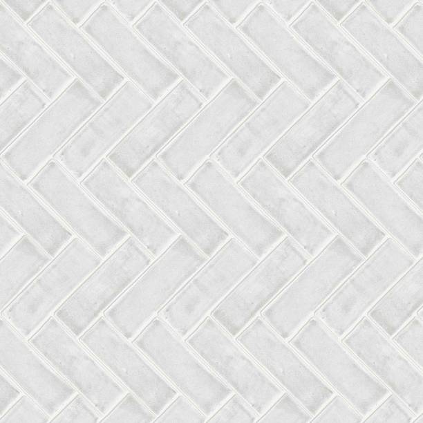 White chevron floor tile texture with crackle finish