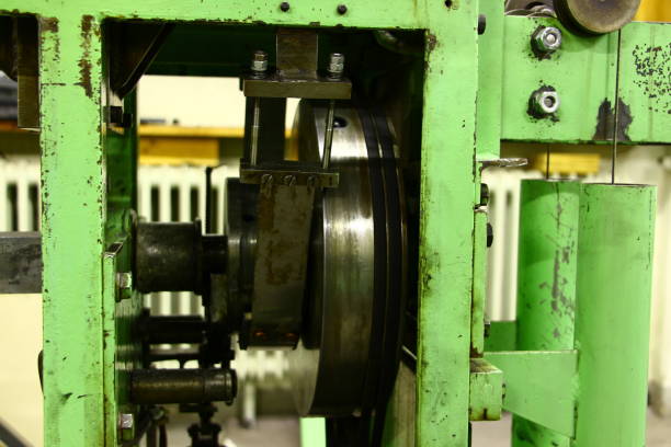 istock Old machine in a die-cutting shop 1284103585