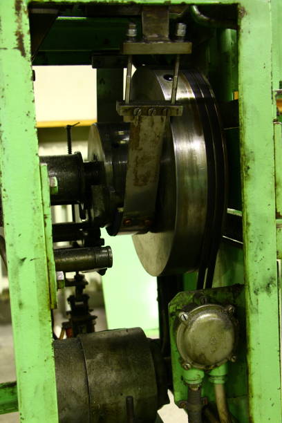istock Old machine in a die-cutting shop 1284103772