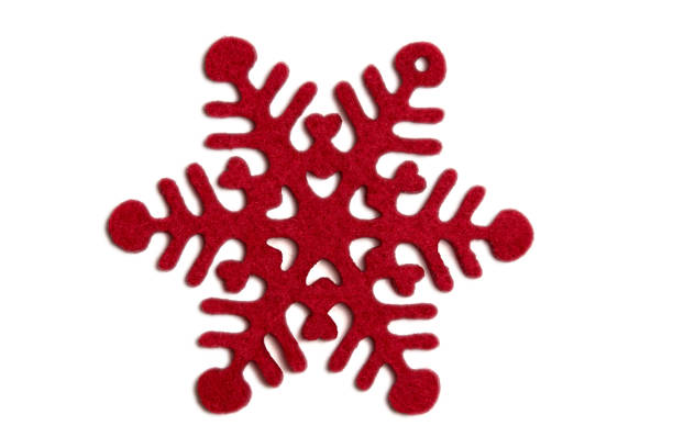 istock Red christmas snowflake. Isolated on white. Design element for christmas and new year 1284106255