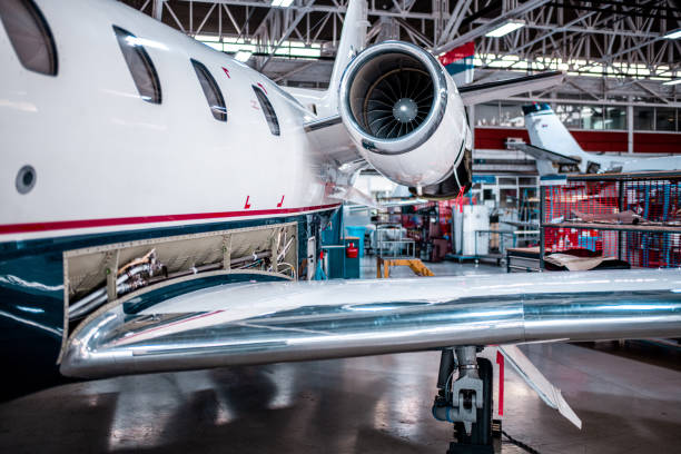 istock Maintaining of the private jet airplane 1284111497