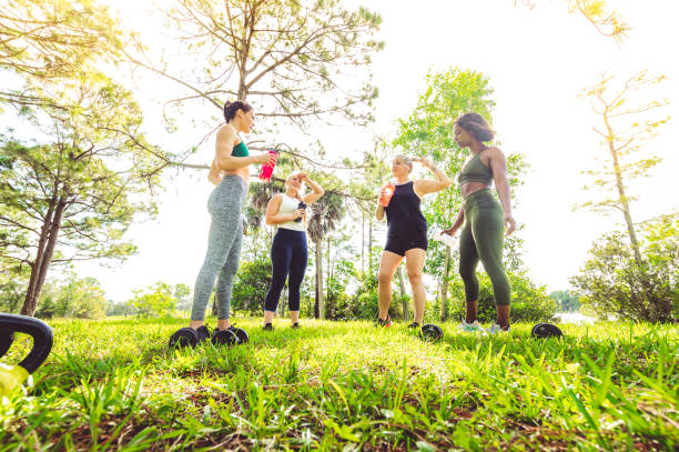 istock Women taking a break from an outdoor workout 1284111598