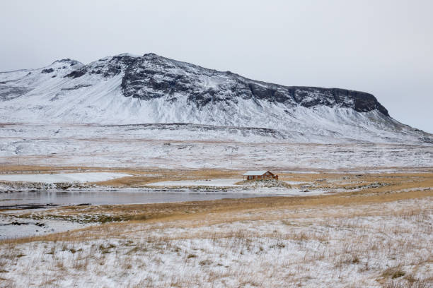 istock Cabin in snow covered mountains in Iceland 1284114249