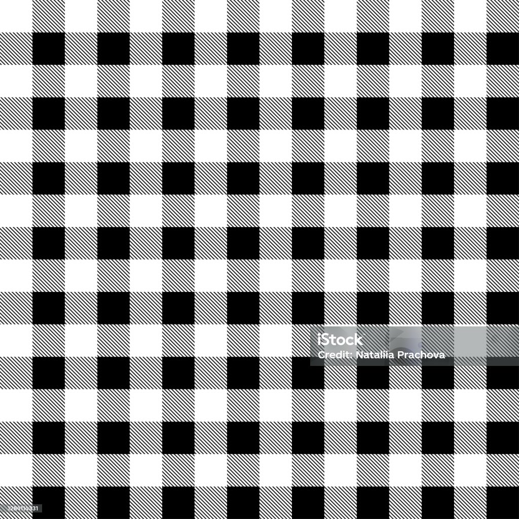 Plaid Seamless Pattern In White And Black Stock Illustration - Download  Image Now - Buffalo Check, Pattern, Plaid - iStock