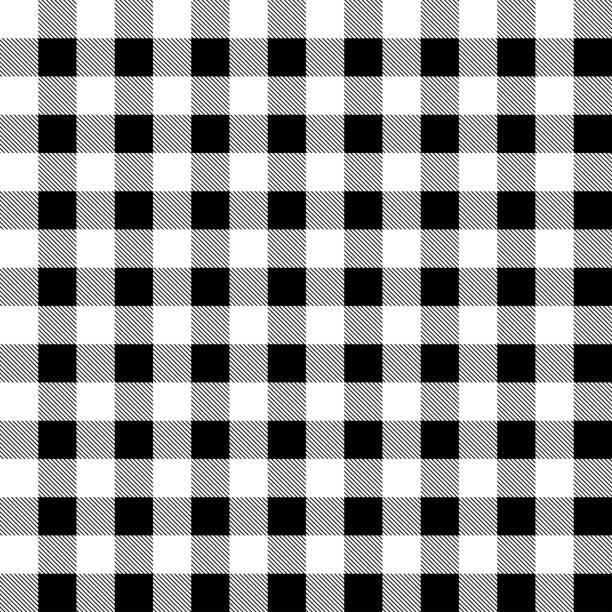 Plaid Seamless Pattern In White And Black Stock Illustration - Download  Image Now - Buffalo Check, Gingham, Pattern - iStock