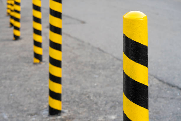 istock Yellow road sticks for safety parking. 1284115214