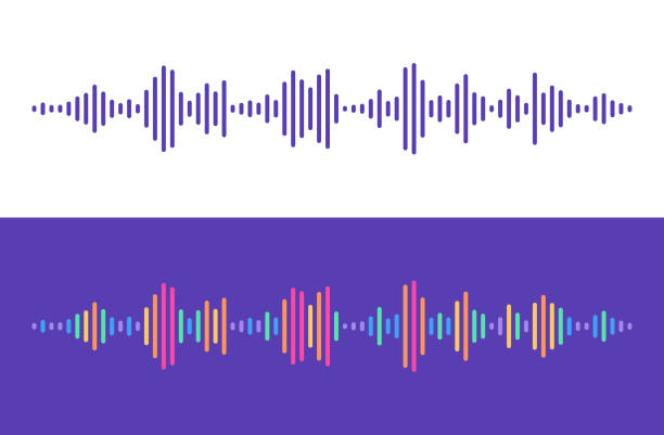 Audio Levels Lines Audio levels lines rainbow talking music sound editing abstract design elements. recording studio stock illustrations