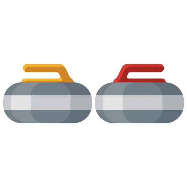 Vector illustration of Curling Stones Icon on Transparent Background