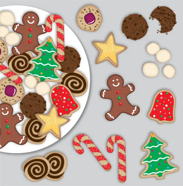 Vector illustration of Christmas Cookies Digital Illustration