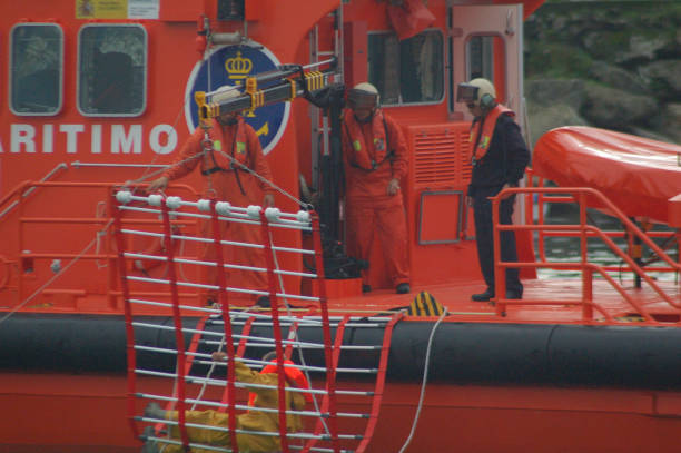 November, 8, 2008. Cangas, vigo bay. Spain. Photo of the rescue boat of the Spanish maritime rescue service \