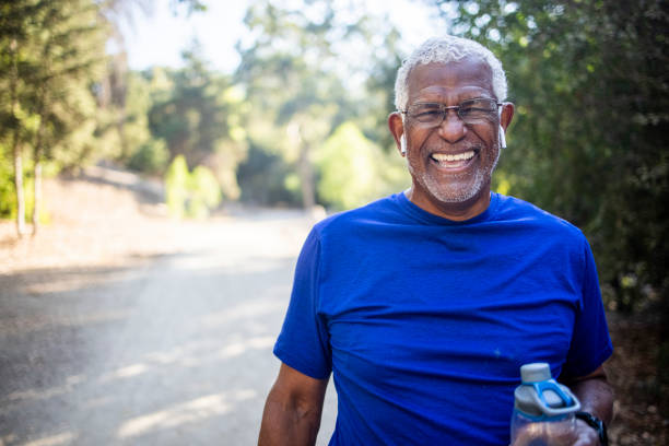 istock Senior African American Man Drinking Water 1284123197