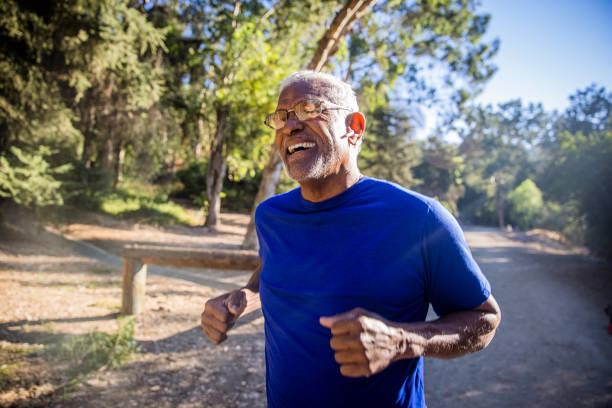 istock Senior Black Man Jogging Outdoors 1284123263