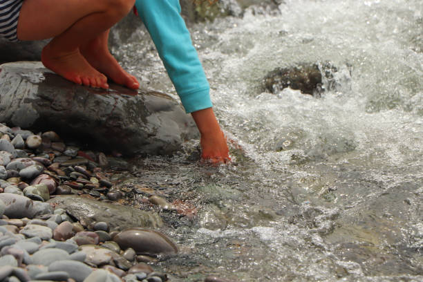 istock Water gushing over the rocks at Heddons Mouth 1284127097