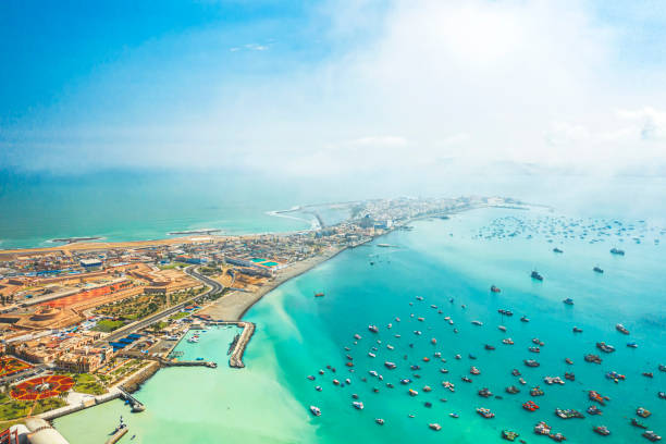Aerial view of La Punta, Callao - Peru. Panoramic view.