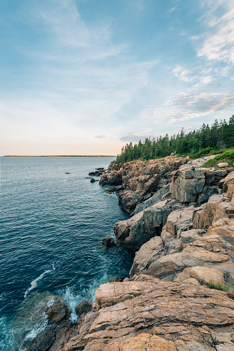 View of cliffs from Cooksey Drive Overlook, on Mount Desert Island, Maine