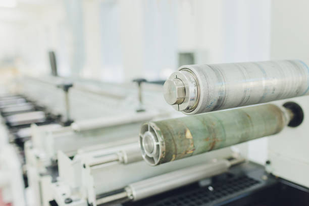 istock Print screening metal machine. Industrial printer. Serigraphy workshop. 1284134160
