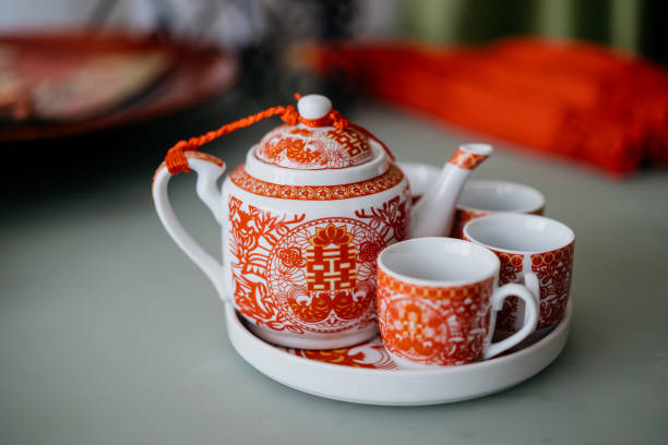 istock Chinese tea set for wedding tea ceremony 1284135342