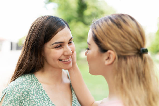 istock Caucasian woman caressing her partner's face 1284139569