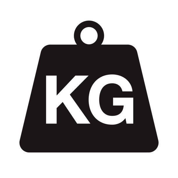 Kilogram Icon on Transparent Background A flat design icon on a transparent background (can be placed onto any colored background). File is built in the CMYK color space for optimal printing. No transparencies, blends or gradients used. kilogram stock illustrations