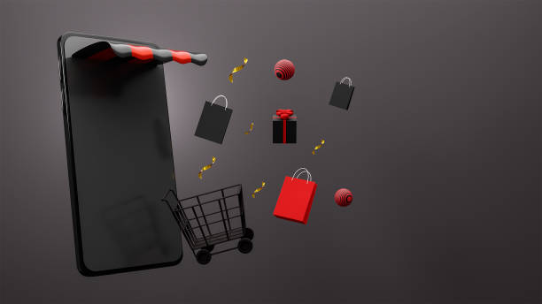 istock Black Friday sale shopping online on website or mobile application 1284145429