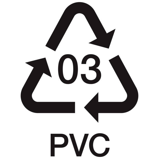 ikona recyklingu polichlorku winylu na przezroczystym tle - pvc stock illustrations
