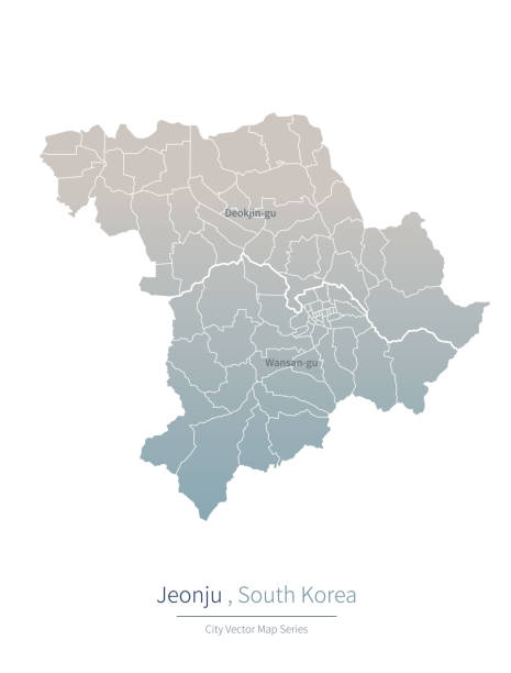 Jeonju Map Vector Map Of Major Cities Of South Korea Stock Jeonju Map Vector Map Of Major Cities Of South Korea 