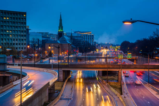 istock Traffic on I-395 at night, in Washington, DC. 1284147883