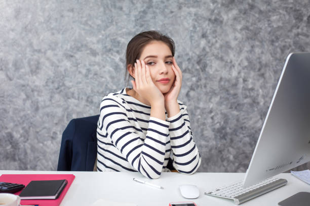 istock Young woman stressful working with computer from work in the office. 1284153070
